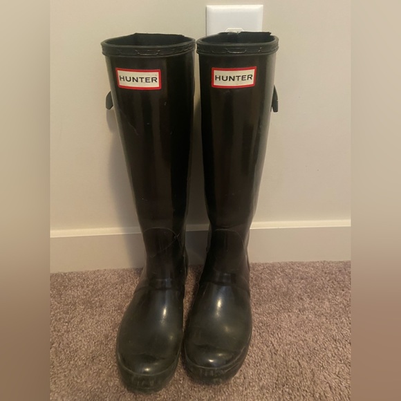 Hunter Shoes - Black used Hunter boots size 6 wide